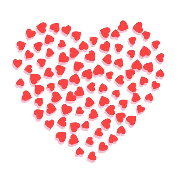 红心模板N在白色背景上分离 爱情的象征给女人的贺卡 情人节 矢量说明 — 图库矢量图片