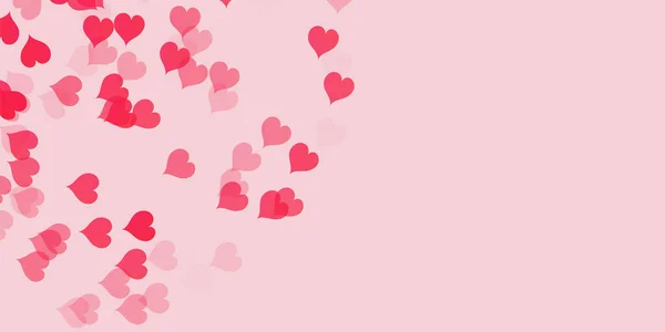 柔らかいピンクの背景に隔離された空飛ぶ心 愛のシンボル 女性のためのグリーティングカード バレンタインデー ベクターイラスト — ストックベクタ