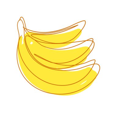 Sarı Muz 'un Vector Buch' u Devamlı Çizgi Çiziyor. Sketchy Single Banana Fruit. Özet Basit Sanatlar.