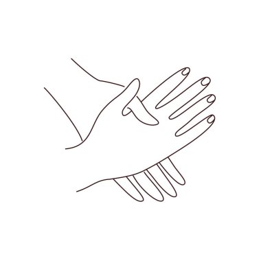 Vektör Yıkama Elleri Doğrusal Biçimli ve Düzenlenebilir Vuruş Beyaz Arkaplanda izole edildi. Temiz ve Sağlık İşareti.