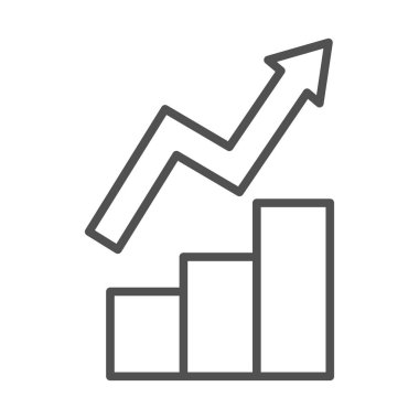 Düzenlenebilir Vuruş ile Beyaz Arkaplan 'da izole edilmiş doğrusal olarak Vektör Büyüme Simgesi. İşareti Artır ve Karı Artır.