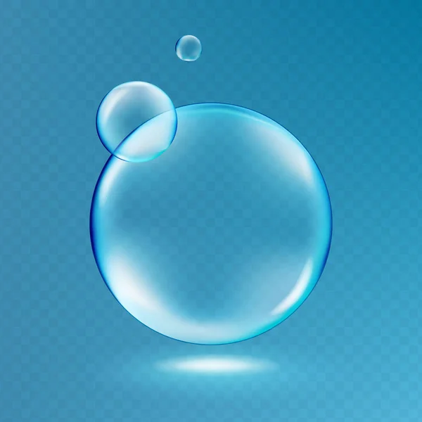 Wasserblasenmodell Isoliert Auf Transparentem Hintergrund Vektorillustration — Stockvektor