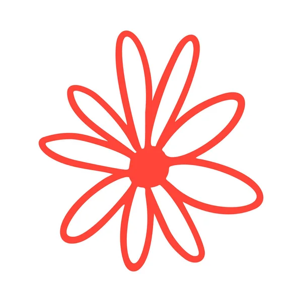 Doodle Red Flower Łatwe Przebarwienia Może Być Używany Drukowania Odzieży — Wektor stockowy