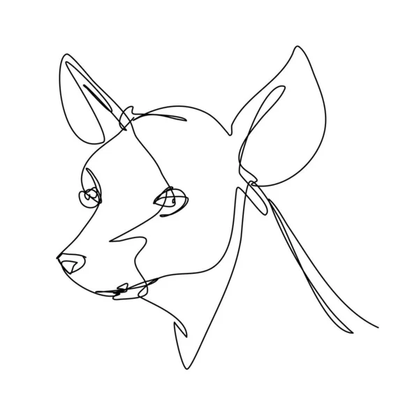 Vector Portret Van Chihuahua Breed Continuous Line Art Style Met — Stockvector