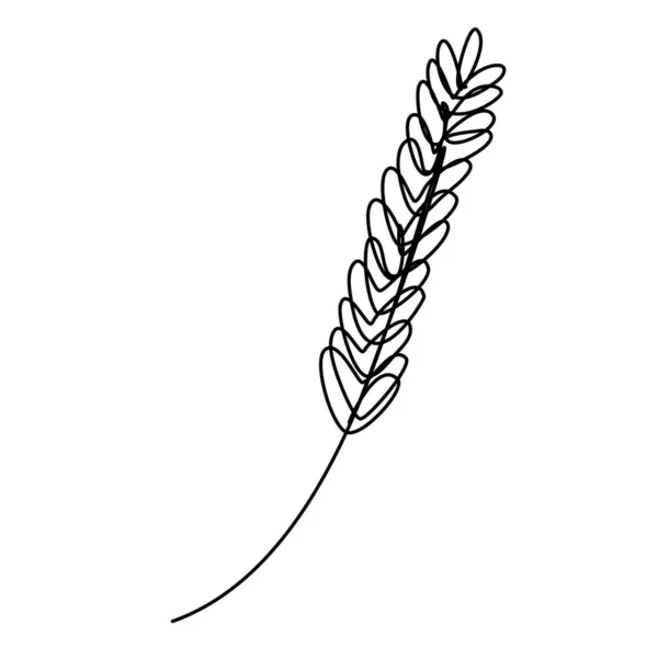 Векторный Wheat Стиле Continuous Line Art Столешницей Значок Сельское Хозяйство — стоковый вектор