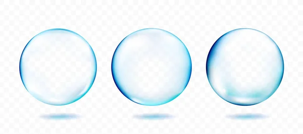 Conjunto Modelo Burbuja Agua Aislado Sobre Fondo Transparente Ilustración Vectorial — Vector de stock