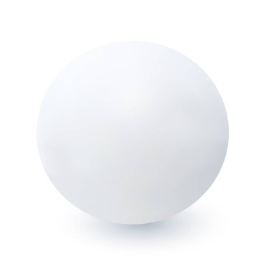 Beyaz arka planda izole edilmiş gerçekçi tarzda gölgeli kartopu. Kış tasarım elemanı. Vektör İllüstrasyonu.