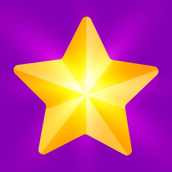 Ikona Wektora Gwiazdy Odizolowana Fioletowym Tle Nowoczesny Znak Nagrody Symbol — Wektor stockowy