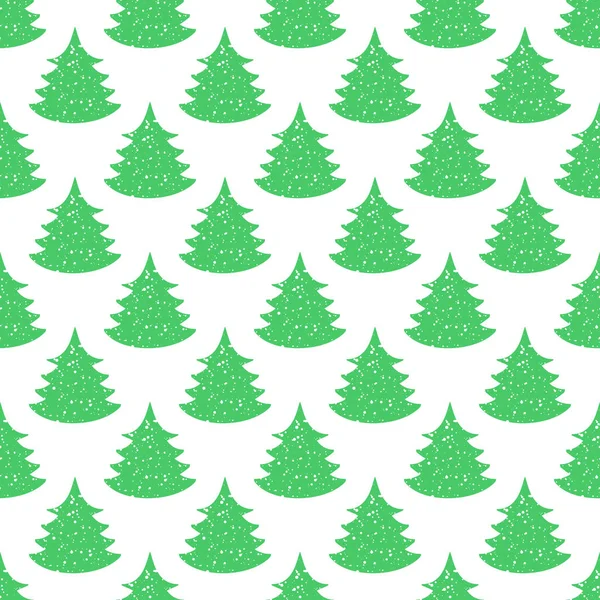 Árvore Natal Sem Costura Padrão Estilo Plano Vector Xmas Feriado —  Vetores de Stock