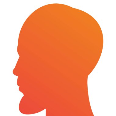 Sakallı Siluet Profili olan adam sıra dışı bir dereceyle Beyaz Arkaplanda izole edildi. Vektör Erkek Kafa. Yeniden renklendirmesi kolay.