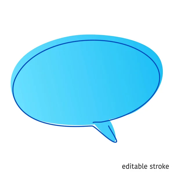 지속적 에서의 Vector Speech Bubble Editable Stroke 그리기 암묵적 개념이다 — 스톡 벡터