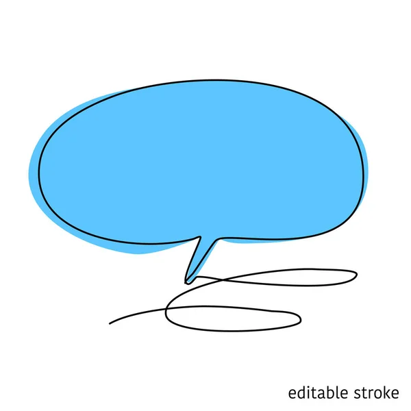 지속적 에서의 Vector Speech Bubble Editable Stroke 그리기 암묵적 개념이다 — 스톡 벡터