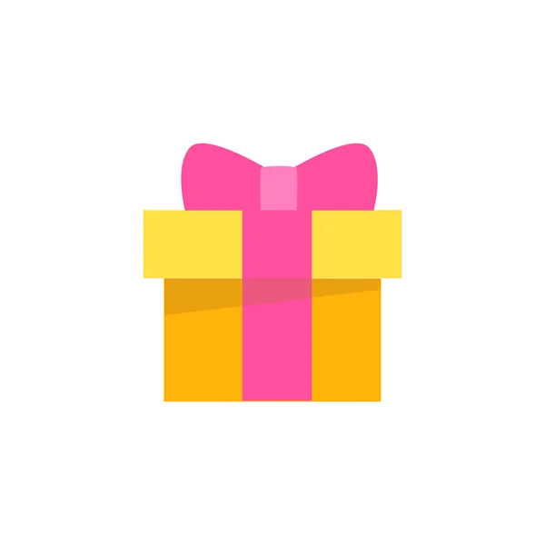 Подарочная Коробка Утепленная Белом Фоне Плоском Стиле Xmas Birthday Holiday — стоковый вектор