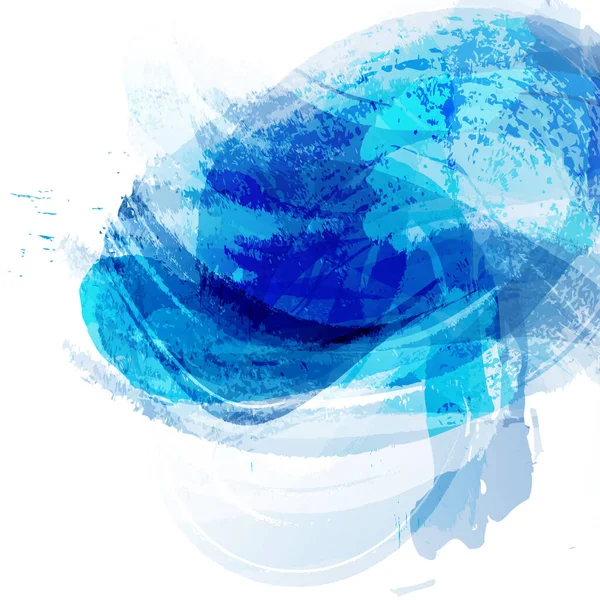 Blauer Aquarell Splash Hintergrund Schmutziger Strukturierter Pinsel Handgezeichnetes Template Design — Stockvektor