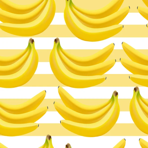 Banana Realistico Set Isolato Sfondo Bianco Icone Frutta Gialla Dolce — Vettoriale Stock