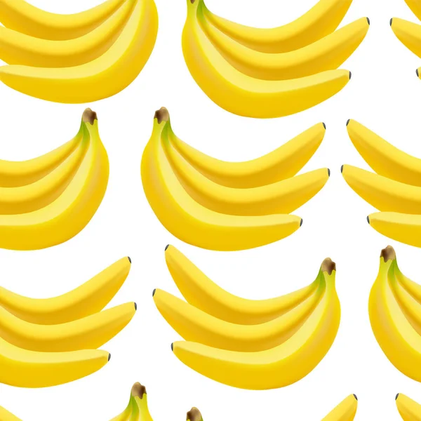 Modello Banana Senza Cuciture Con Maschera Ritaglio Stile Realistico Carta — Vettoriale Stock