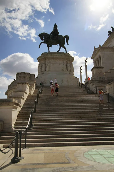 Estátua Monumento Vittorio Emanuele Roma Itália 2019 — Fotografia de Stock