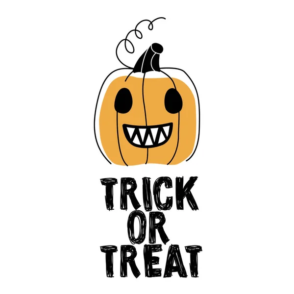 Illustration Glad Halloween Pumpa Jack Lykta Trick Eller Godis — Stock vektor