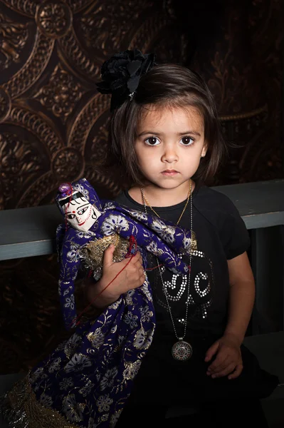 Girl with a toy — Stock Photo, Image