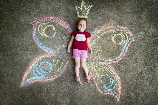 Little girl Butterfly, JOY — Stock fotografie