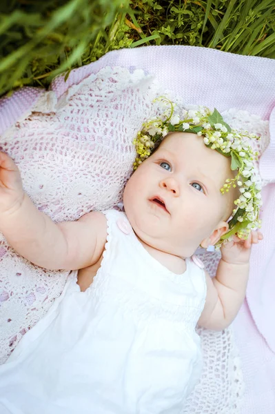 Bebe Et Lys De Fleurs De La Vallee Portrait Printemps Stock Photo Bebe Et Lys De Fleurs De La Vallee Portrait Printemps Stock Photo