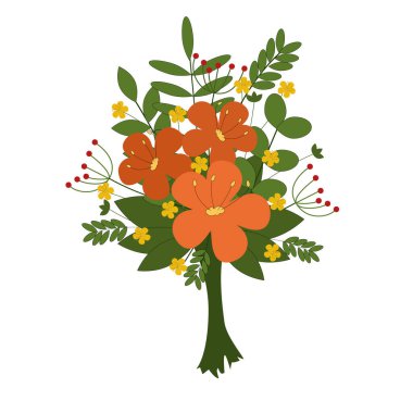  Bir buket yaban çiçeği. 8 Mart, doğum günü ya da Anneler Günü için resim