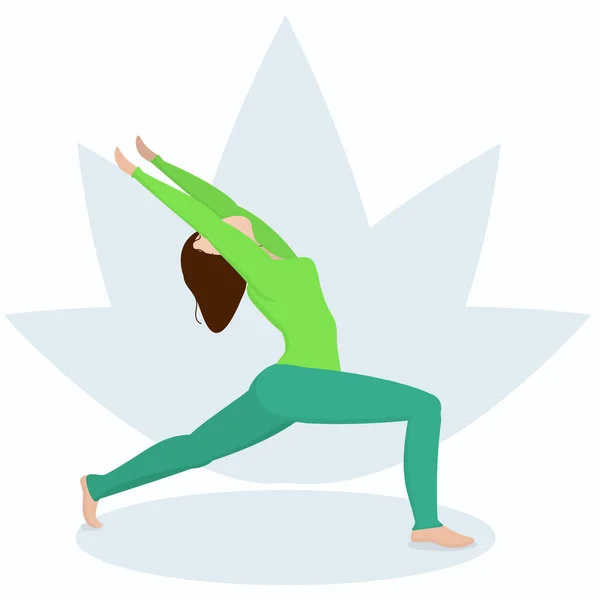 Una Giovane Donna Impegnata Nello Yoga Piedi Una Posa Chiamata — Vettoriale Stock