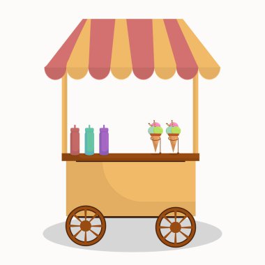 Dondurma arabası beyaz arka planda