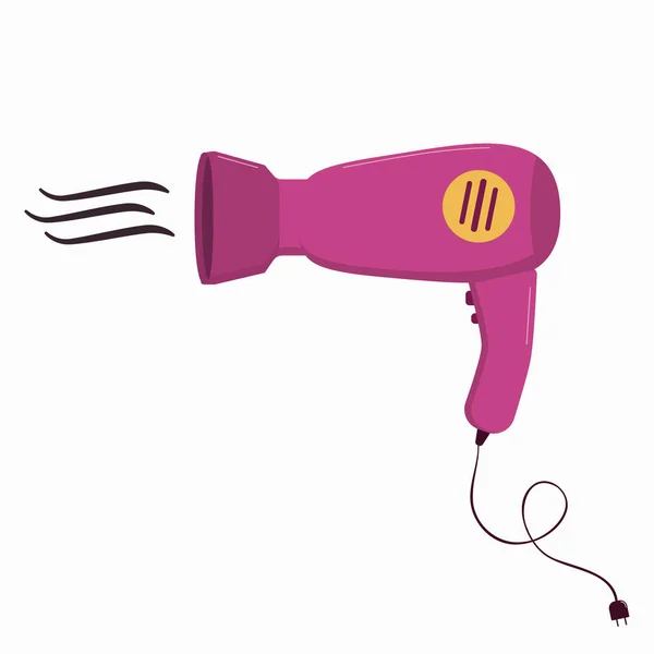 Illustratie Van Een Roze Haardroger Een Witte Achtergrond — Stockvector