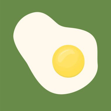  Yeşil arka planda kızarmış yumurtaların vektör çizimi