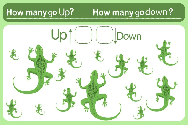 Logic Game Kids Called Spatial Orientation Lizards Training Sheet Count — Διανυσματικό Αρχείο