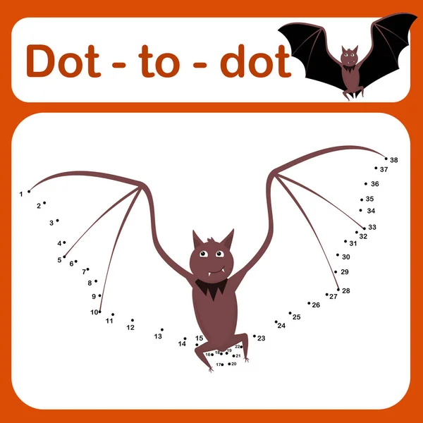 Dot Dot Hra Pro Děti Vektorové Ilustrace Číslo Kreslení Čára — Stockový vektor