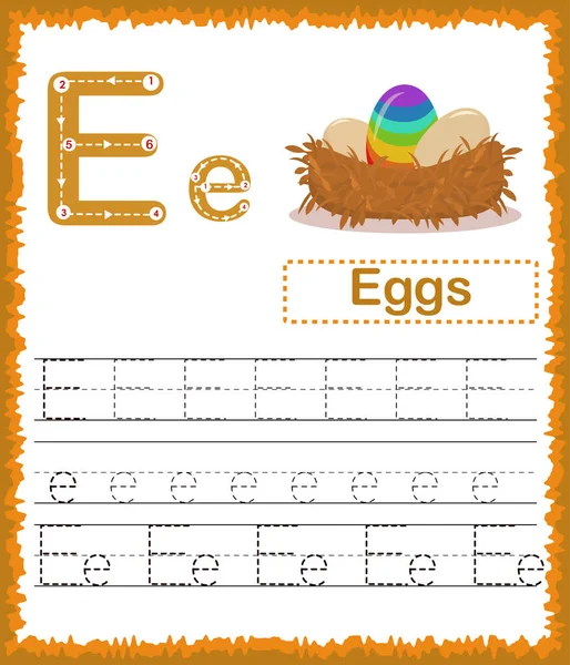 학생들을 어휘로 연습에 케이스 Uppercase 케이스 Lowercase 알파벳 Tracing Writing — 스톡 벡터