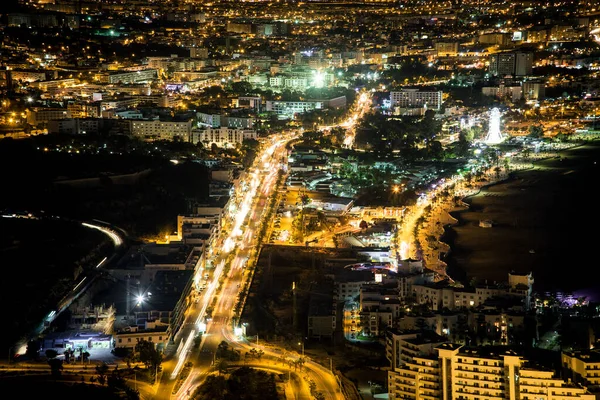 Night photography with a view of the city of Agadir — Stock Photo, Image