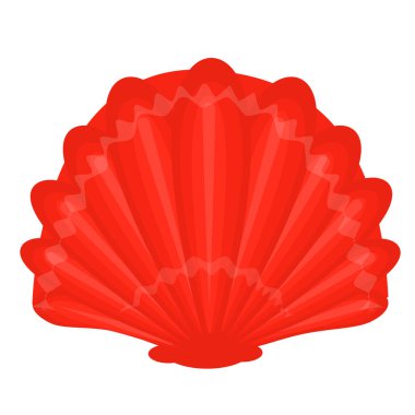 Beyaz arka planda izole edilmiş kırmızı deniz kabuğunun vektör çizimi