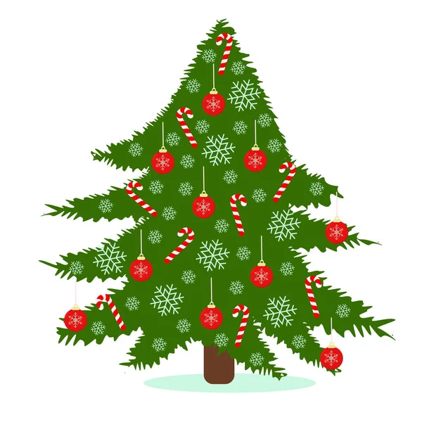 Vector Ilustración Árbol Navidad Aislado Sobre Fondo Blanco — Archivo Imágenes Vectoriales
