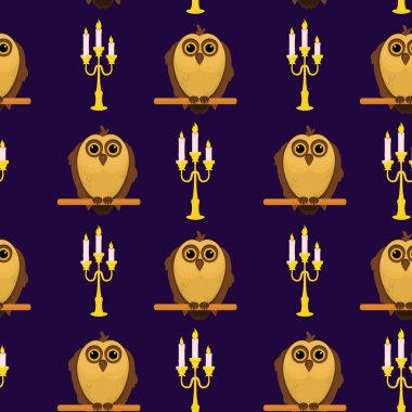  Cadılar Bayramı temasındaki vektör deseni şamdanla ve koyu arkaplanda sözcüklerle