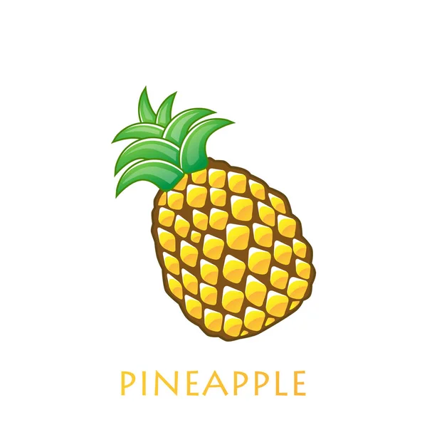 Ananász vektor. Illusztráció ananász trópusi friss gyümölcs rajzfilm stílusban — Stock Vector