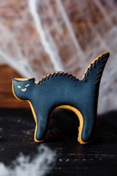 Close view at homemade halloween sweets. Cat. — Stock Photo, Image