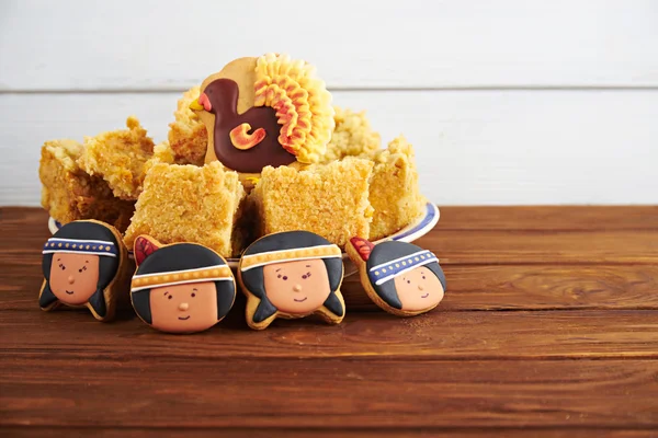 Thanksgiving sweets on a wooden background — Stock Image Thanksgiving sweets on a wooden background Royalty Free Stock Images