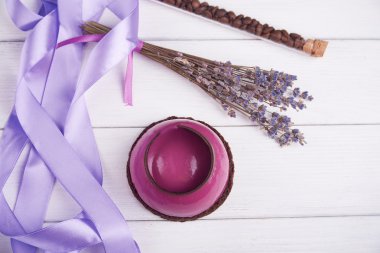 Mini cake with black currant and creamy mousse.