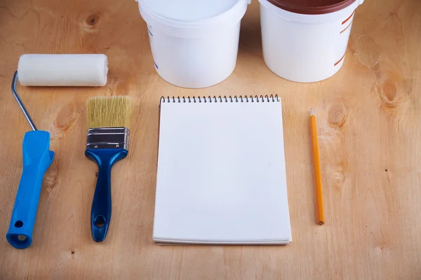 Repair tools on wooden background