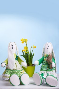 Tilda spring bunny with narcissus