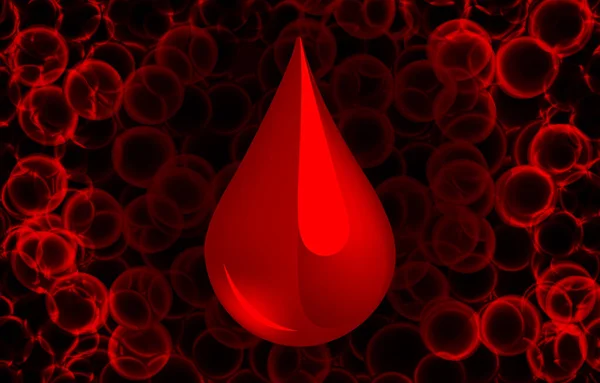 Streszczenie Czerwonych Pęcherzykowych Krwinek Typu Kropla Krwi Tło Dawcy Krwi — Wektor stockowy