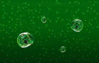 Yağmur damlası ile yeşil bahçe arkaplanı, Temel RGB