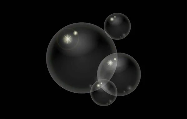 Bubble Transparente Antecedentes Negros Rgb Básico — Vector de stock