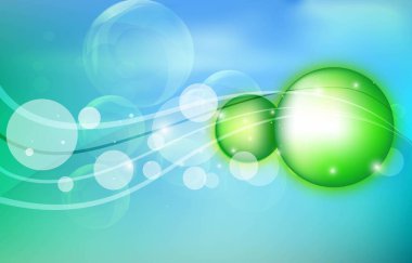 Bulutlu mavi gökyüzünde uçan baloncuklar