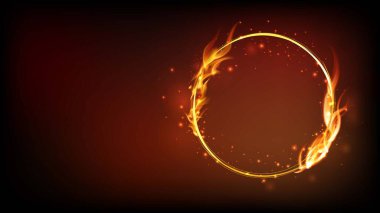 Kırmızı 3d soyut arkaplan halka ateş vektörü illüstrasyonu Temel RGB