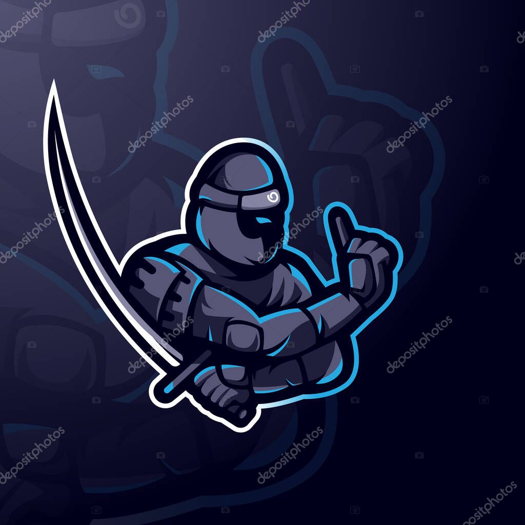 Ninja with sword for esport gaming