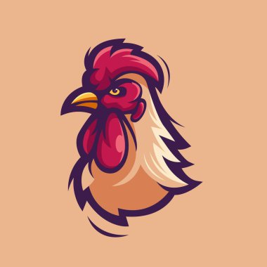 Horoz başı logo tasarım çizim vektörü